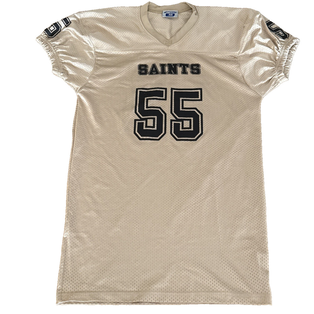 New Orleans Saints Champro Sports Gold Black 55 Ratchet Jersey / Top Dress M